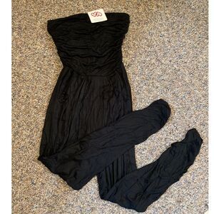 Woman's Strapless Black Jumpsuit Small